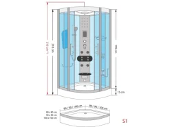 AcquaVapore Dampfdusche Duschtempel Sauna Dusche Duschkabine D46-13M2-EC 90x90