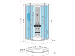 AcquaVapore Dampfdusche Duschtempel Sauna Dusche Duschkabine D46-50T2 90x90