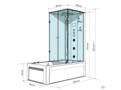 AcquaVapore Dusche Wanne Kombination K05-L31 Duschkabine 180x90