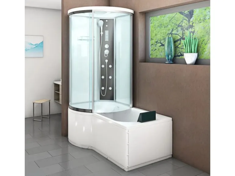 AcquaVapore Kombination Badewanne Dusche K55-R01-EC Duschtempel 100x170