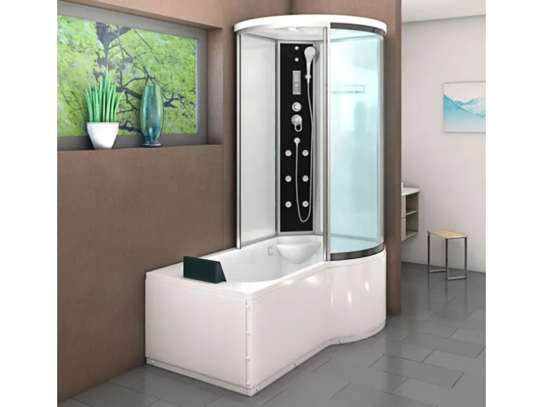 AcquaVapore Kombination Badewanne Dusche K55-L01-EC Duschtempel 170x100