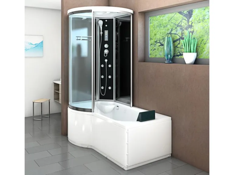 AcquaVapore Kombination Badewanne Dusche K55-R31 Duschtempel 100x170
