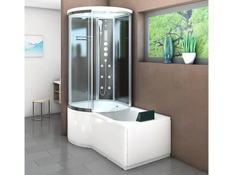 AcquaVapore Kombination Badewanne Dusche K55-R33 Duschtempel 100x170