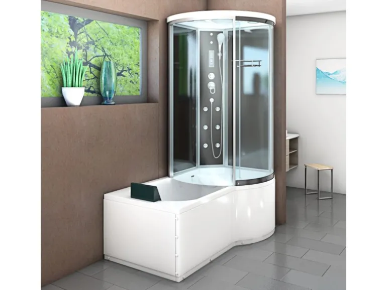 AcquaVapore Kombination Badewanne Dusche K55-L31 Duschtempel 170x100
