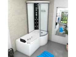 AcquaVapore Kombination Whirlpool Dusche K55-L01-WP Duschkabine Wanne 170x100