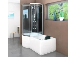 AcquaVapore Kombination Whirlpool Dusche K50-R30-WP Duschkabine Wanne 100x170