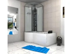 AcquaVapore Kombination Whirlpool Dusche K50-R01-WP Duschkabine Wanne 100x170