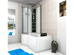 AcquaVapore Kombination Whirlpool Dusche K50-R01-WP Duschkabine Wanne 100x170
