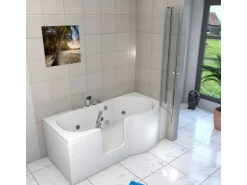 AcquaVapore Seniorendusche und Wanne mit Whirlpool S12D-EH-WP-L Dusche 170x85