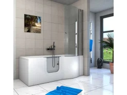 AcquaVapore Seniorendusche und Badewanne mit Tür S12D-L Dusche 170x85