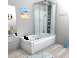 AcquaVapore Whirlpool Dusche Kombination K05-L03-WP Duschtempel 180x90