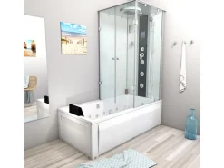 AcquaVapore Whirlpool Dusche Kombination K05-L01-WP Duschtempel 180x90