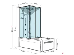AcquaVapore Whirlpool Dusche Kombination K05-R31-WP-EC Duschtempel 90x180