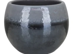 A.H.G. Übertopf Luxa Keramik Ø 18 cm x 16 cm Anthrazit Glasiert