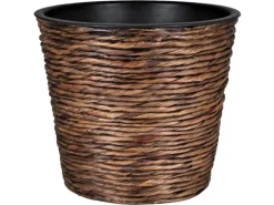 A.H.G. Übertopf mit Wasserhyazinthe Sticking Roll Ø 21 cm x 19 cm Waschbraun