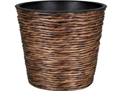 A.H.G. Übertopf mit Wasserhyazinthe Sticking Roll Ø 30 cm x 26 cm Waschbraun