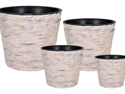 A.H.G. Übertopf mit Wasserhyazinthe Sticking Roll Ø 16 cm x 14 cm Waschweiß