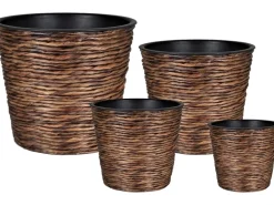 A.H.G. Übertopf mit Wasserhyazinthe Sticking Roll Ø 40 cm x 32 cm Waschbraun
