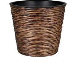 A.H.G. Übertopf mit Wasserhyazinthe Sticking Roll Ø 16 cm x 14 cm Waschbraun