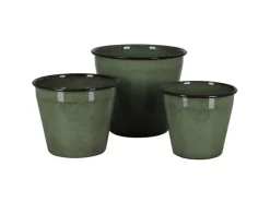 A.H.G. Metall-Topf mit Ablaufstopfen Ø 17 cm cm x 14 cm Grün