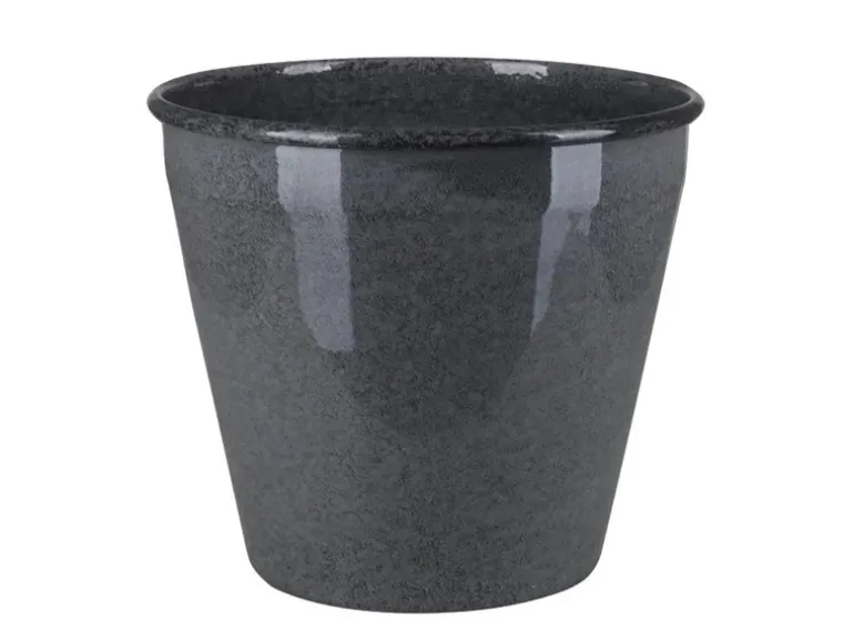 A.H.G. Metall-Topf mit Ablaufstopfen Ø 17 cm cm x 14 cm Anthrazit