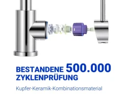 AICA Wasserhahn 360° Drehbare Wassersparende Chrom Küchenarmatur Hochdruckfestes Design aus 304 Edelstahl Gefertigt Kaltes/Warmes Wasser