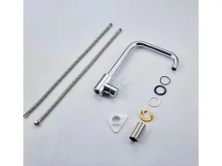 AICA Wasserhahn 360° Drehbare Wassersparende Chrom Küchenarmatur Hochdruckfestes Design aus 304 Edelstahl Gefertigt Kaltes/Warmes Wasser