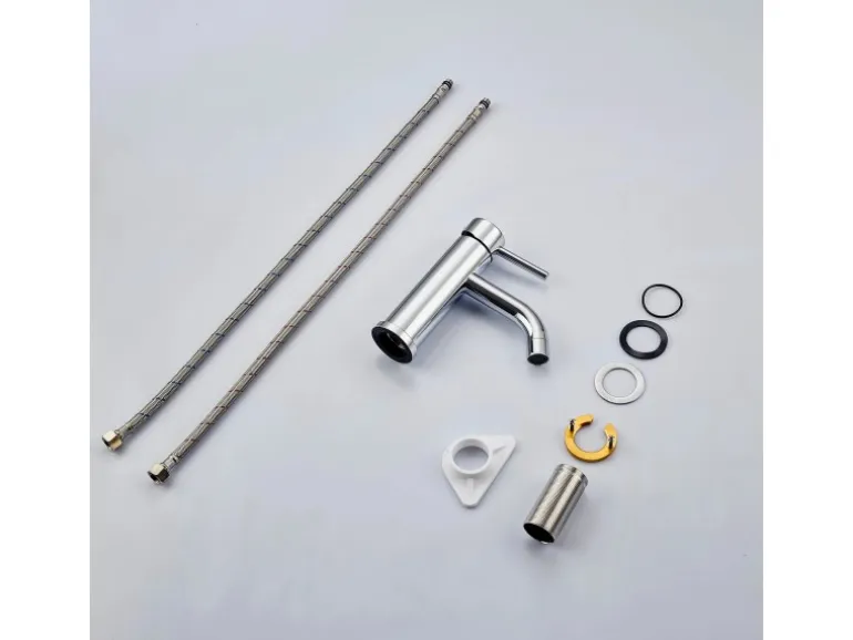 AICA Wasserhahn Chrom Bad Niedriger Waschtischarmatur Waschbecken Armaturen 304 Edelstahl Einhebelmischer Mischbatterie