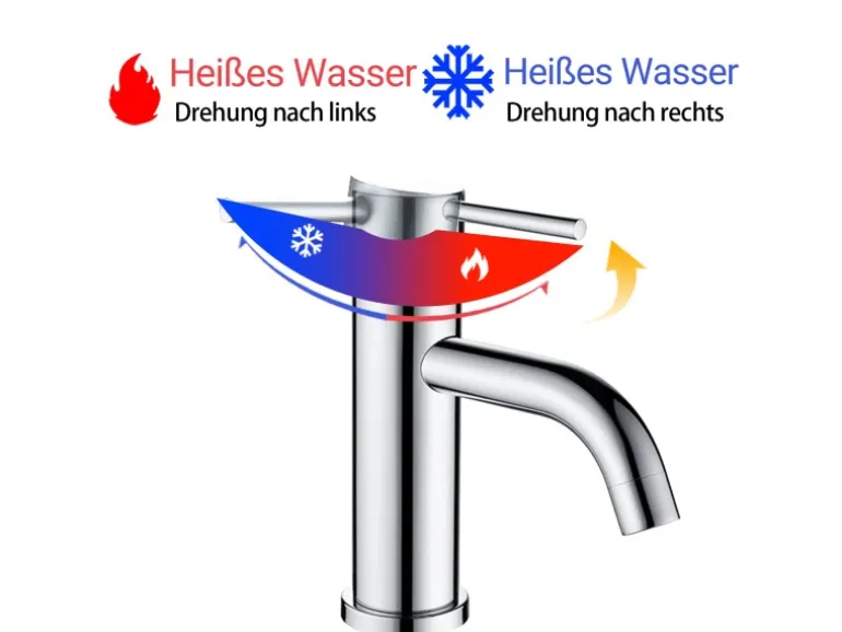 AICA Wasserhahn Chrom Bad Niedriger Waschtischarmatur Waschbecken Armaturen 304 Edelstahl Einhebelmischer Mischbatterie