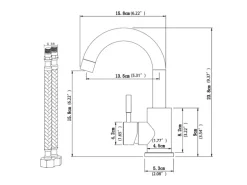 AICA Wasserhahn Chrom Bad Hoch Waschtischarmatur Auslauf Höhe 158mm Waschbecken Armaturen 304 Edelstahl Einhebelmischer Mischbatterie