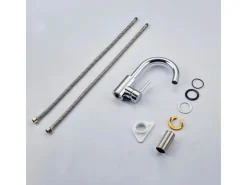 AICA Wasserhahn Chrom Bad Hoch Waschtischarmatur Auslauf Höhe 158mm Waschbecken Armaturen 304 Edelstahl Einhebelmischer Mischbatterie