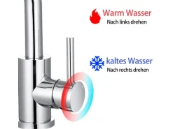 AICA Wasserhahn Chrom Bad Hoch Waschtischarmatur Auslauf Höhe 158mm Waschbecken Armaturen 304 Edelstahl Einhebelmischer Mischbatterie