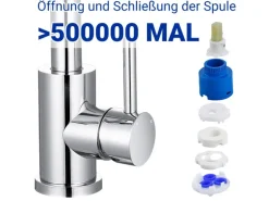 AICA Wasserhahn Chrom Bad Hoch Waschtischarmatur Auslauf Höhe 158mm Waschbecken Armaturen 304 Edelstahl Einhebelmischer Mischbatterie