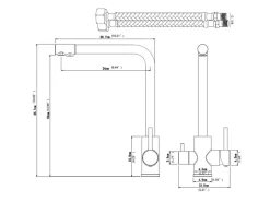 AICA Wasserhahn Chrom Küche Spültischarmatur 3-Wege mit Trinkwasserfilter 2-Hebel Design für Doppelspülen 360° Schwenkbar