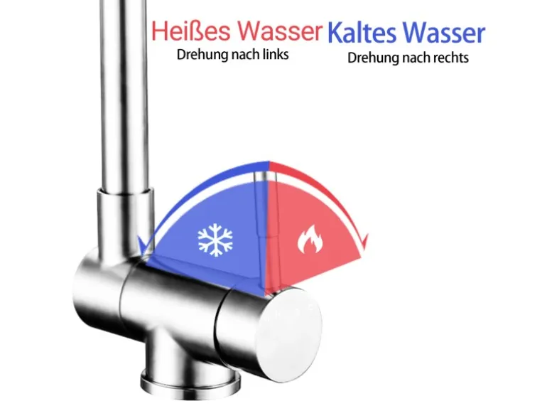 AICA Wasserhahn Doppelfunktion 360° Drehbare Kippbare Silber Küchenarmatur mit 304 Edelstahl und Keramikventil Mischbatterie