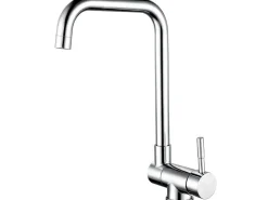 AICA Wasserhahn Doppelfunktion 360° Drehbare Kippbare Chrom Küchenarmatur Wasser mit 304 Edelstahl und Keramikventil Mischbatterie