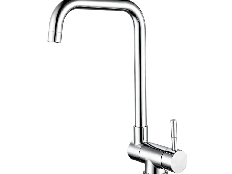 AICA Wasserhahn Doppelfunktion 360° Drehbare Kippbare Chrom Küchenarmatur Wasser mit 304 Edelstahl und Keramikventil Mischbatterie