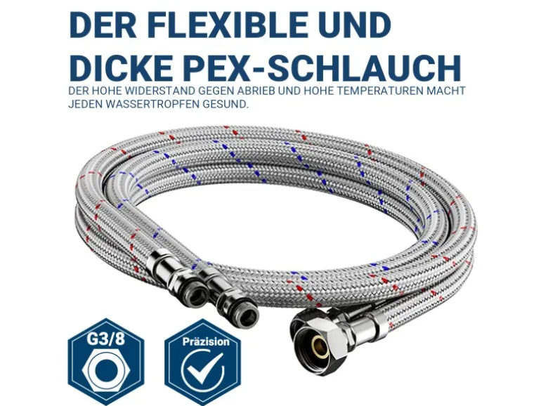 AICA Wasserhahn Doppelfunktion 360° Drehbare Kippbare Chrom Küchenarmatur Wasser mit 304 Edelstahl und Keramikventil Mischbatterie