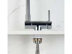 AICA Wasserhahn Faltbare 360° Drehbare Chrom Küchenarmatur 304 Edelstahl Hochdruckfest Mischbatterie Spültischarmatur