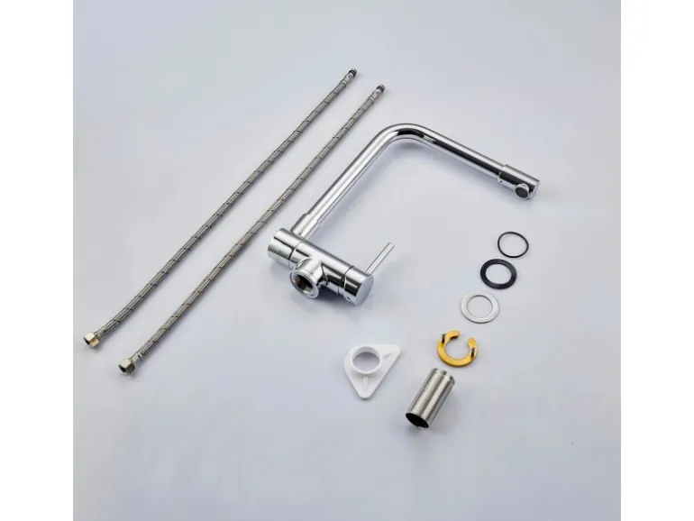 AICA Wasserhahn Faltbare 360° Drehbare Chrom Küchenarmatur 304 Edelstahl Hochdruckfest Mischbatterie Spültischarmatur