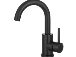 AICA Wasserhahn Schwarz Bad Hoch Waschtischarmatur Auslauf Höhe 158mm Waschbecken Armaturen 304 Edelstahl Einhebelmischer Mischbatterie