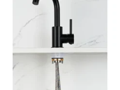 AICA Wasserhahn Schwarz Bad Hoch Waschtischarmatur Auslauf Höhe 158mm Waschbecken Armaturen 304 Edelstahl Einhebelmischer Mischbatterie