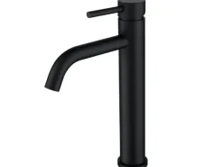 AICA Wasserhahn Schwarz Bad Hoch Waschtischarmatur Auslauf Höhe 195mm Waschbecken Armaturen 304 Edelstahl Einhebelmischer Mischbatterie