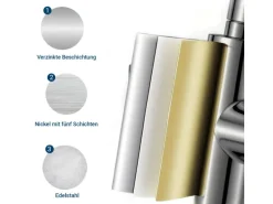 AICA Wasserhahn Silber Küche Spültischarmatur 3-Wege mit Trinkwasserfilter 2-Hebel Design für Doppelspülen 360° Schwenkbar