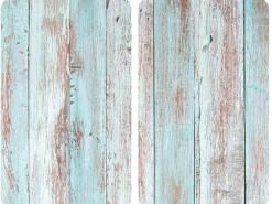Allstar Glasabdeckplatten Blue Wood für Glaskeramik-Kochfelder 2er-Set