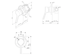 AM.PM Brausearmatur Unterputz X-Joy S Brauseset Unterputz Duscharmatur Unterputz Wannen-Brausebatterie FXB65022 Schwarz