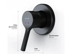 AM.PM Brausearmatur Unterputz X-Joy S Brauseset Unterputz Duscharmatur Unterputz Wannen-Brausebatterie FXB65022 Schwarz