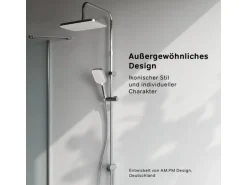 AM.PM Duschsystem Func Duschsystem ohne Armatur, Regenduschset Kopfbrause Duschsäule Dusche F07FA000 Chrom