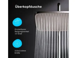 AM.PM Duschsystem Func Duschsystem ohne Armatur, Regenduschset Kopfbrause Duschsäule Dusche F07FA000 Chrom