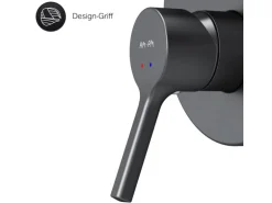 AM.PM Einhand-Mischbatterie Brausearmatur Unterputz, Wandthermostat, Thermostat Dusche FXB45022 X-Joy S  Schwarz